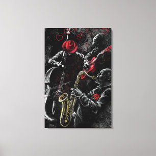 I Liebe Jazz Music Canvas Print - Malerei Art Leinwanddruck