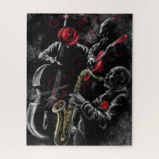 I Liebe Jazz Music Jigsaw Puzzle - Malerei (Vertikal)