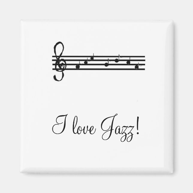 I Liebe Jazz Music Magnet (Vorne)
