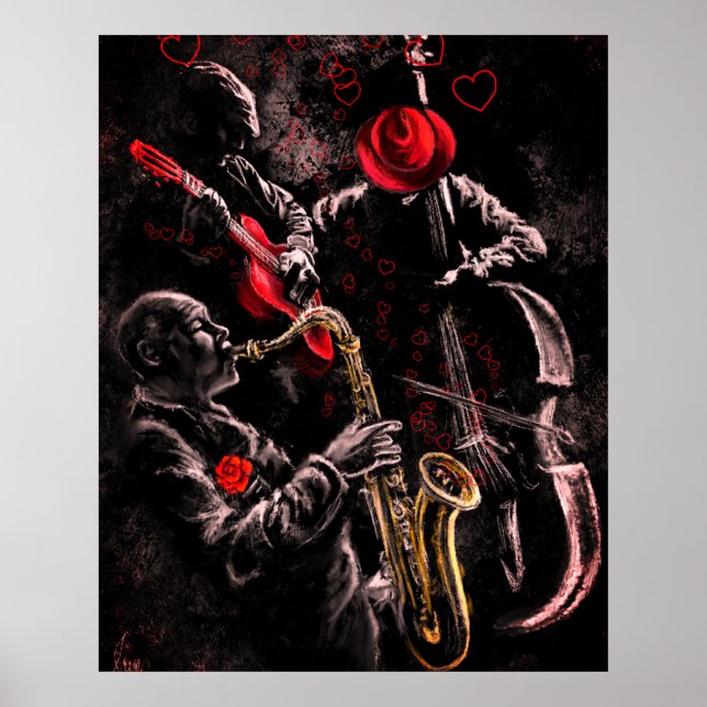 I Liebe Jazz Music Poster Art (Vorne)