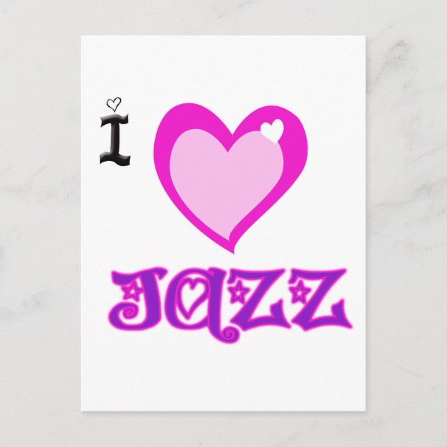 I LIEBE Jazz Postkarte (Vorderseite)