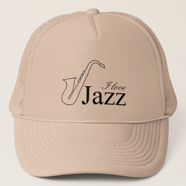 I Liebe Jazz Truckerkappe (Vorderseite)