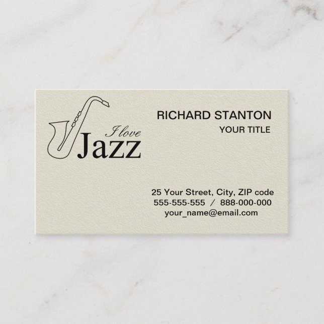 I Liebe Jazz Visitenkarte (Vorderseite)