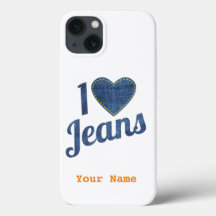 I Liebe Jeans Vintages Modedesign mit Nahhörer
