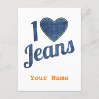 I Liebe Jeans Vintages Modedesign mit Nahhörer