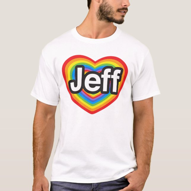 I Liebe Jeff. Liebe I Sie Jeff. Herz T-Shirt (Vorderseite)