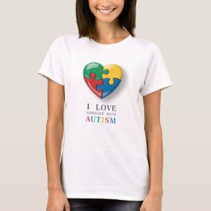 I Liebe Jemand mit Autismus - Puzzle Herzsymbol T-Shirt
