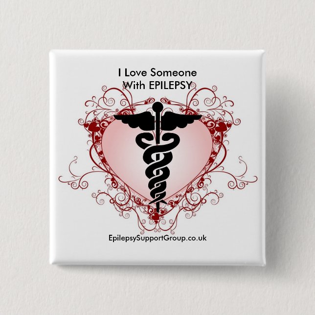I Liebe jemand mit EPILEPSIE Button (Vorderseite)