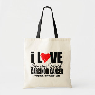 I LIEBE jemand mit KARZINOIDEN KREBS Geschenken Tragetasche