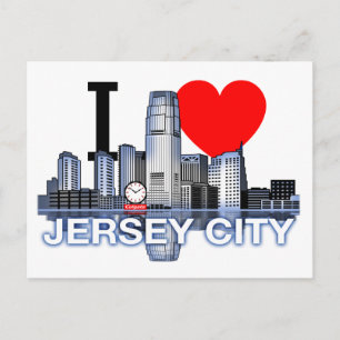 I Liebe Jersey City Skyline Postcard Postkarte