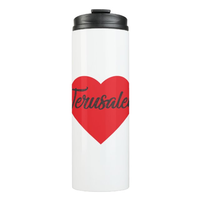 I Liebe Jerusalem Thermosbecher (Vorderseite)
