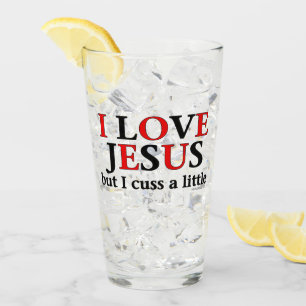 I Liebe Jesus [aber ich fluchen wenig] Glas