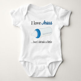 I Liebe Jesus, aber ich trinken ein wenig. (Blau) Baby Strampler