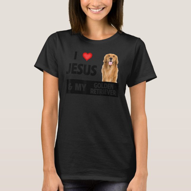 I Liebe Jesus and my Golden Retriever Dog Mama Vat T-Shirt (Vorderseite)