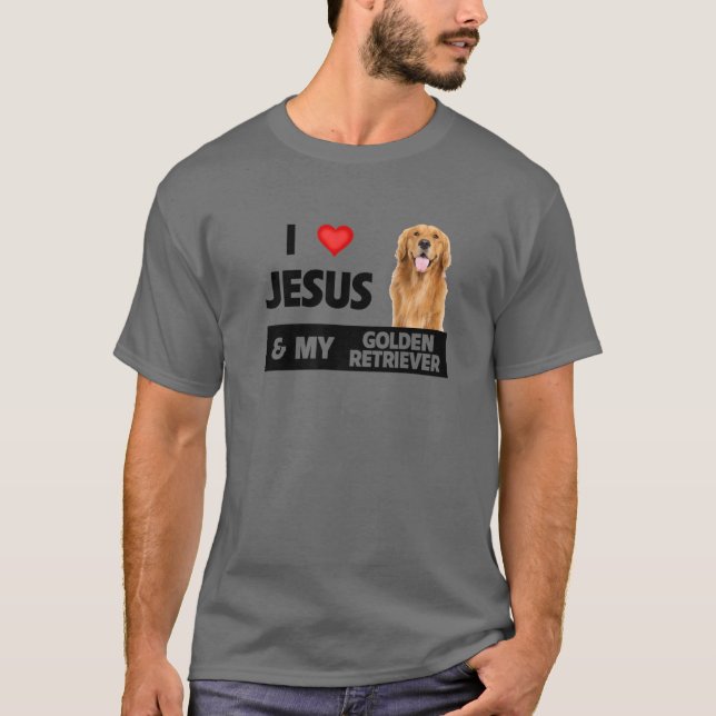 I Liebe Jesus and my Golden Retriever Dog Mama Vat T-Shirt (Vorderseite)