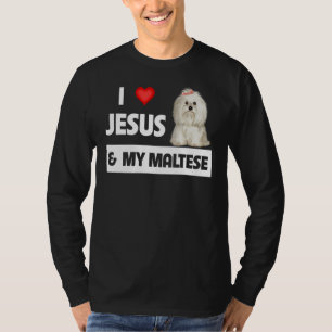 I Liebe Jesus and My Maltese Hund Mama Vater Malti T-Shirt
