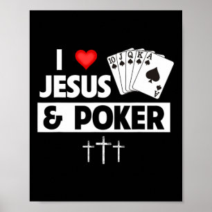 I Liebe Jesus and Poker Cards Royal Flush Casino G Poster