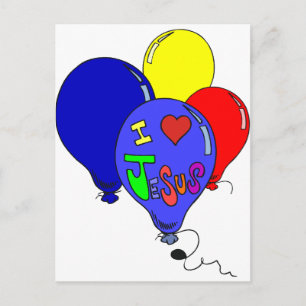 I Liebe Jesus Balloons Postkarte