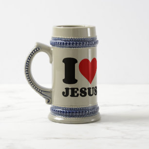 I LIEBE JESUS BIERGLAS
