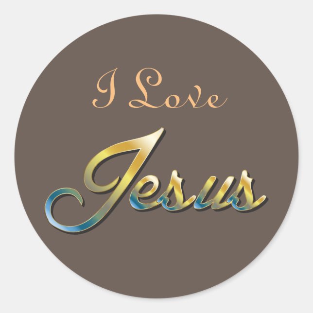 I Liebe Jesus Brown Sticker (Vorderseite)