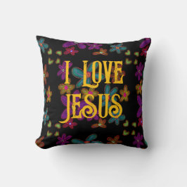 I Liebe Jesus Christlich Faith Floral Kissen