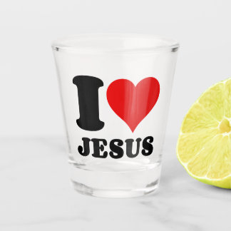 i Liebe Jesus christlicher Zitat Schnapsglas