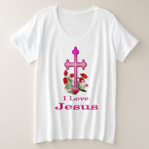 I Liebe Jesus Frauen Christliche Kleidung Große Größe T-Shirt