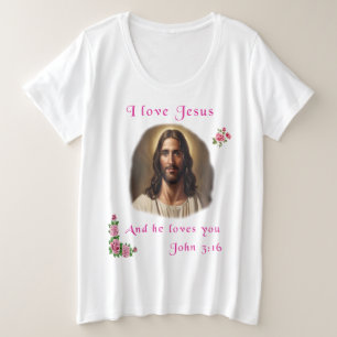 I Liebe Jesus Große Größe T-Shirt