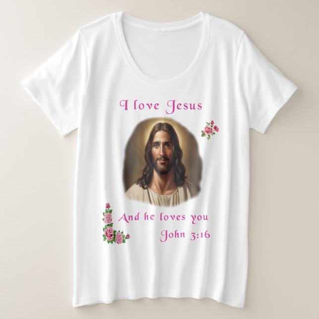 I Liebe Jesus Große Größe T-Shirt (Design vorne)