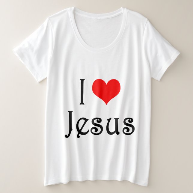 I Liebe Jesus Große Größe T-Shirt (Design vorne)