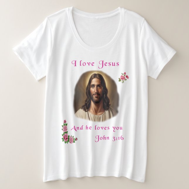 I Liebe Jesus Große Größe T-Shirt (Design vorne)