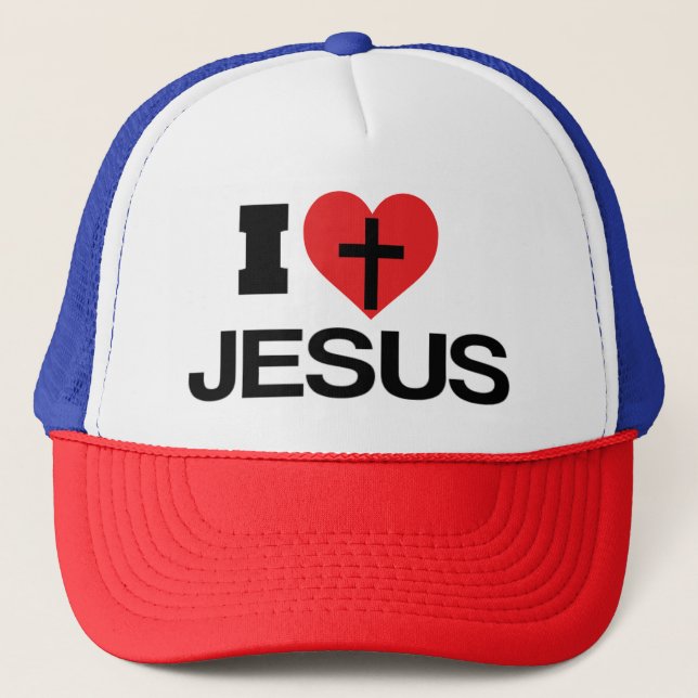 I Liebe Jesus Hat Truckerkappe (Vorderseite)