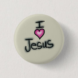 I Liebe Jesus I Herz Jesus Beige Button