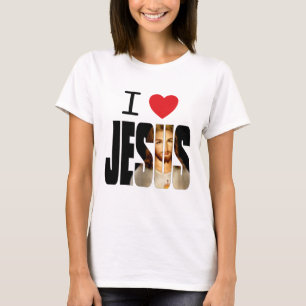 I Liebe Jesus - i-Herz Jesus mit Bild im Namen T-Shirt