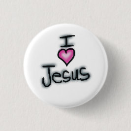 I Liebe Jesus ich höre Jesus White Button
