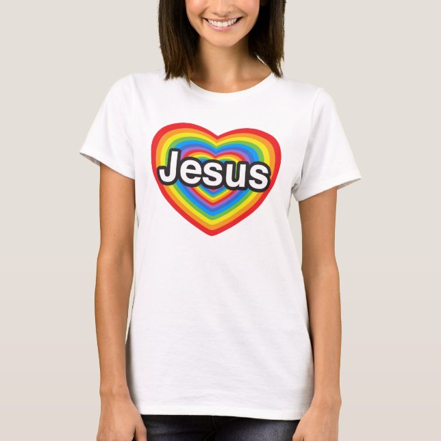 I Liebe Jesus. Liebe I Sie Jesus. Herz T-Shirt (Vorderseite)