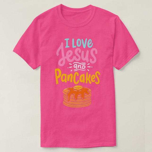 I Liebe Jesus Pancakes Niedlich Pancake T-Shirt (Design vorne)