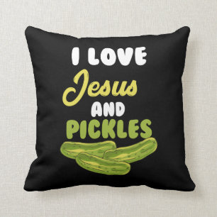 I Liebe Jesus & Pickles - Religiöse vegetarische Kissen