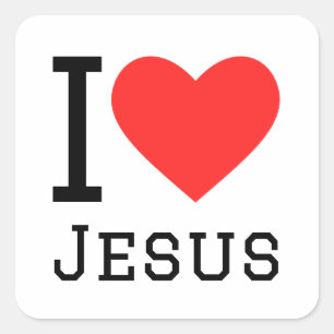 I Liebe jesus Quadratischer Aufkleber