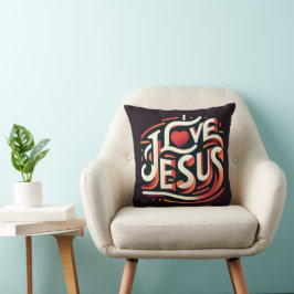 I Liebe Jesus Retro Christlich Kissen