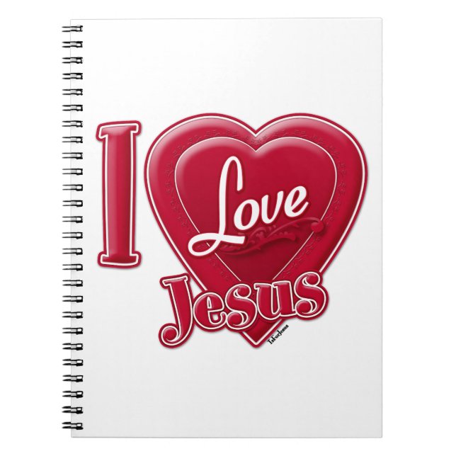 I Liebe Jesus Rotes Herz Notizblock (Vorderseite)