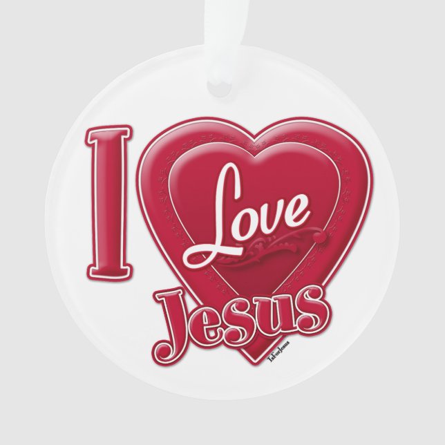 I Liebe Jesus Rotes Herz Ornament (Vorderseite)