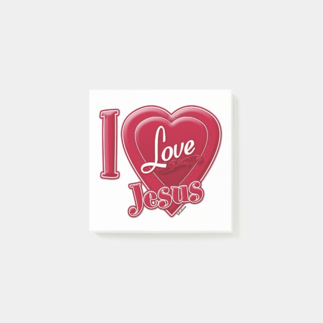 I Liebe Jesus Rotes Herz Post-it Klebezettel (Vorderseite)