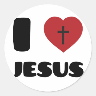 I Liebe Jesus Runder Aufkleber