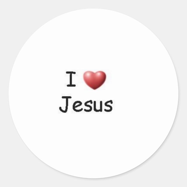I Liebe Jesus Runder Aufkleber (Vorderseite)