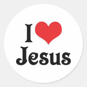 I Liebe Jesus Runder Aufkleber