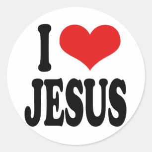 I Liebe Jesus Runder Aufkleber