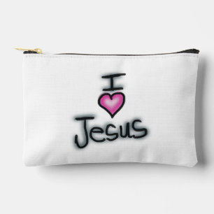 I Liebe Jesus Schwarz und Weiß Zubehörtasche