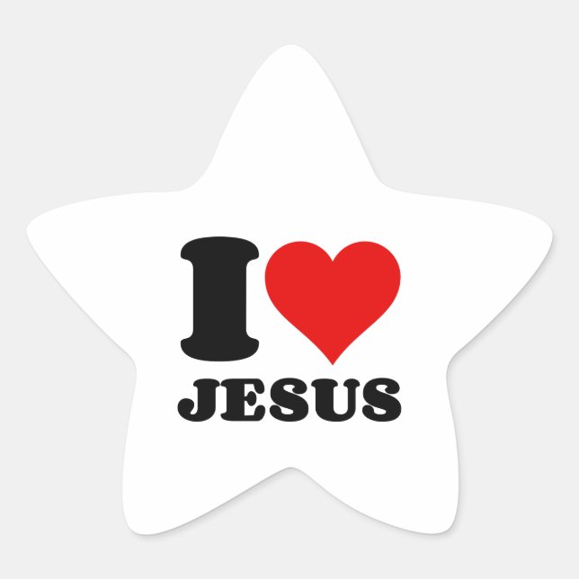 I LIEBE JESUS Stern-Aufkleber (Vorderseite)