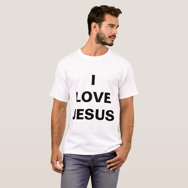 "I Liebe Jesus" T - Shirt der Männer (Vorne ganz)